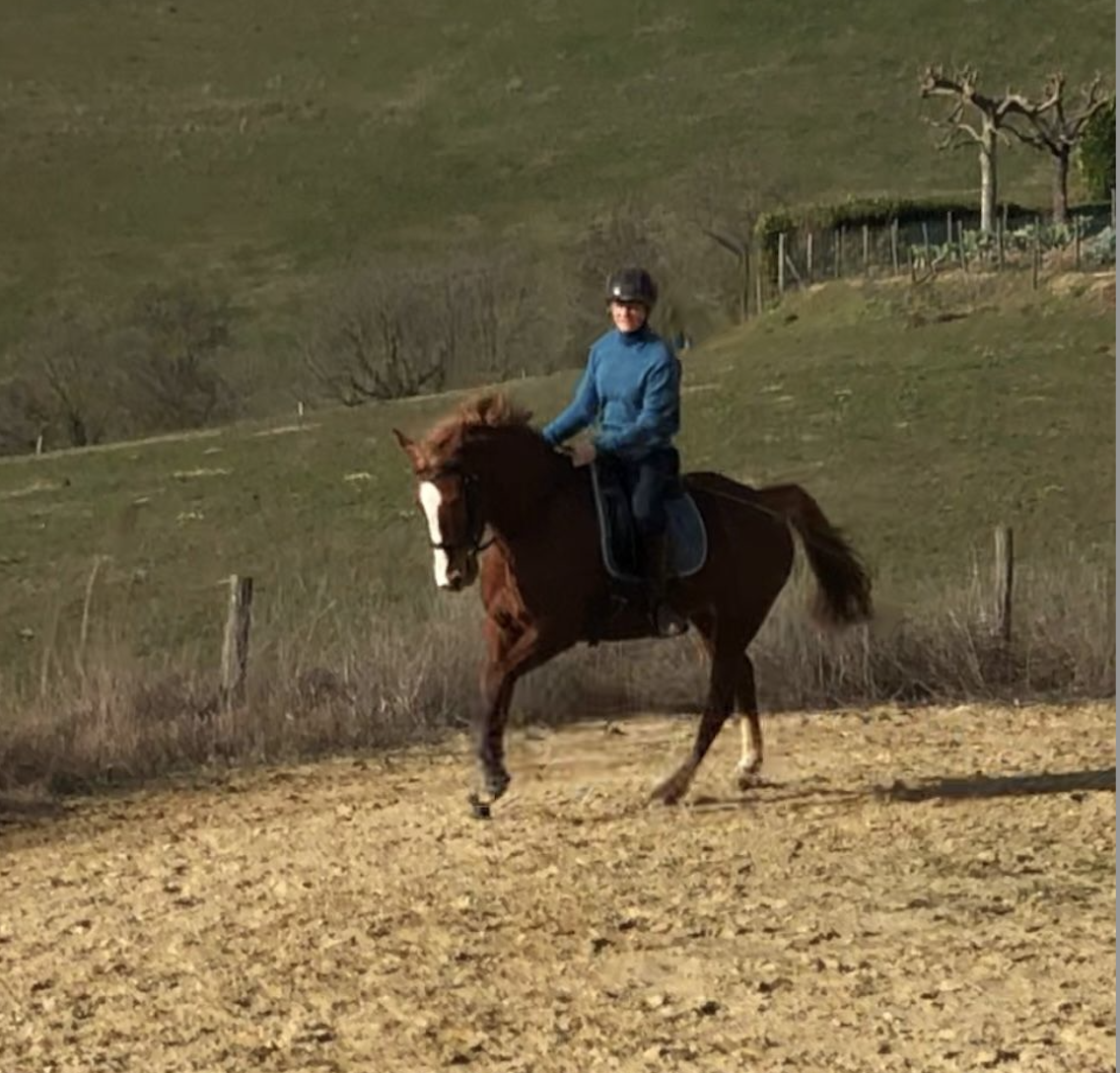 elise à cheval
